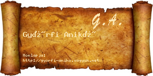 Győrfi Anikó névjegykártya
